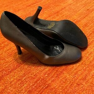 Pewter Leather Heels